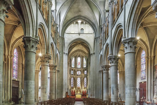 Church of Notre-Dame of Dijon is a Roman Catholic church in Dijon. Interior, nave