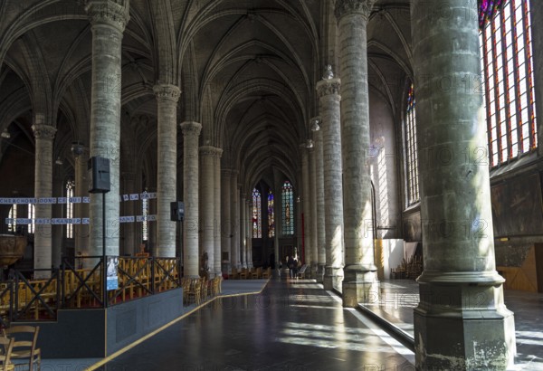 Side nave in Saint-Maurice Church, Lille, France, Europe