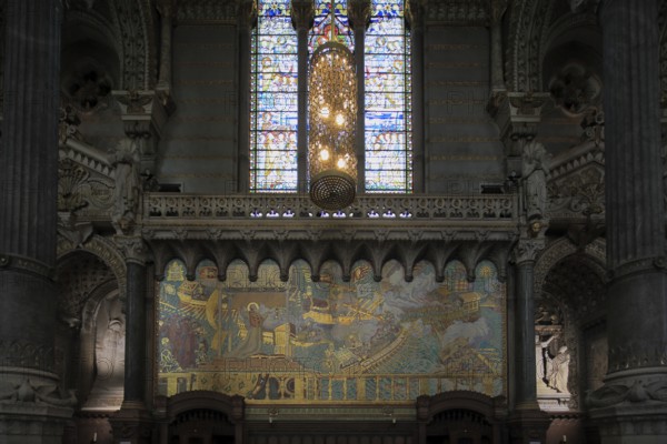 Basilica of Notre-Dame de Fourviere, Lyon, Auvergne-Rhone-Alpes, France, Europe