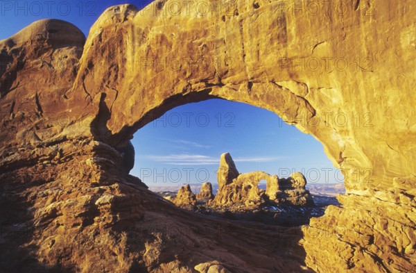 Arches National Park, Turret Arch and Northern Window, Arches NP, Utah, United States, North America