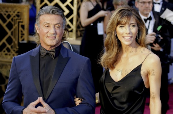Sylvester Stallone and Jennifer Flavin at the 88th Annual Academy Awards held at the Hollywood & Highland Center in Hollywood, USA on February 28, 2016., Hollywood, California, USA, North America