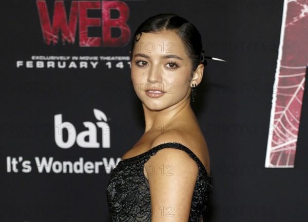 Isabela Merced at the Los Angeles premiere of 'Madame Web' held at the Regency Village Theater in Westwood, USA on February 12, 2024