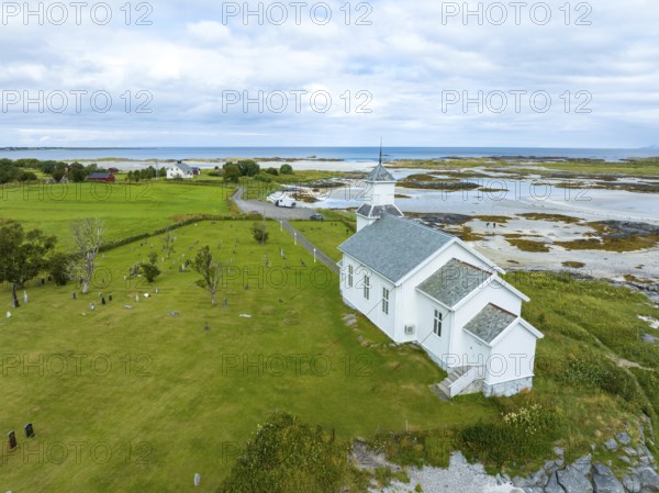 Gimsoy church in the Lofoten Islands. It is a parish church in the municipality of Vagan in Nordland county, Norway, Europe