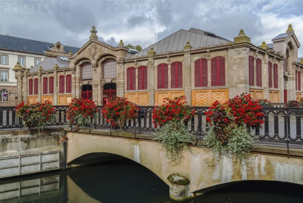 Building of Covered market in Colmar was designed in 1865, France, Europe