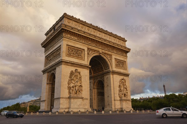 Arc de Triomphe in Paris Arch of Triumph sunset at France