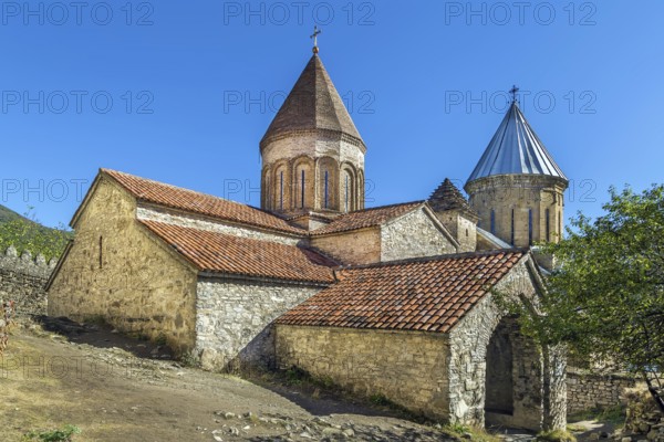 Churches in Ananuri fortress, Georgia. View from the courtyard