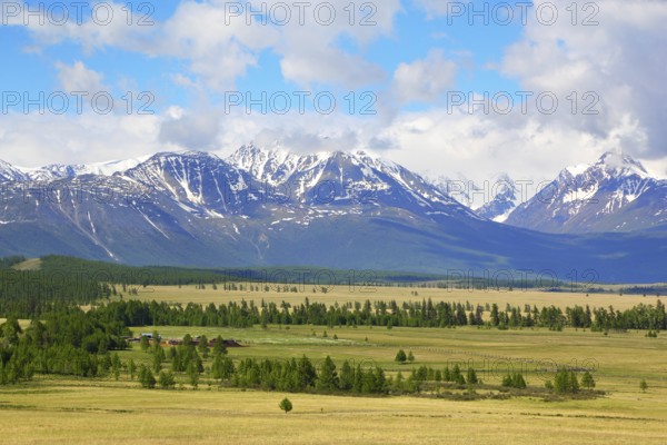 Kuray Valley landscape in the Altai Mountains, Siberia, Russia, Europe
