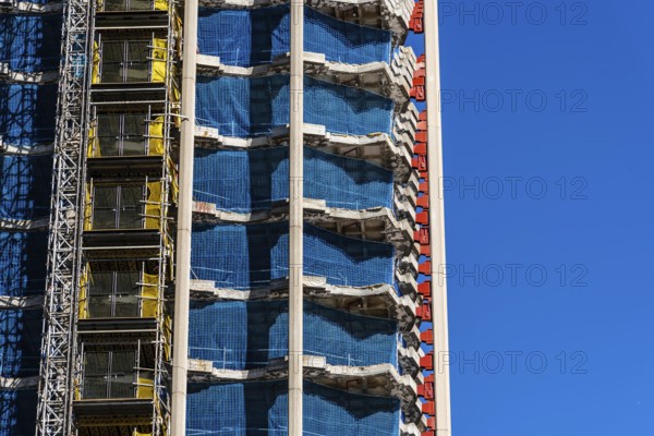 Structural works in skyscraper under renovation