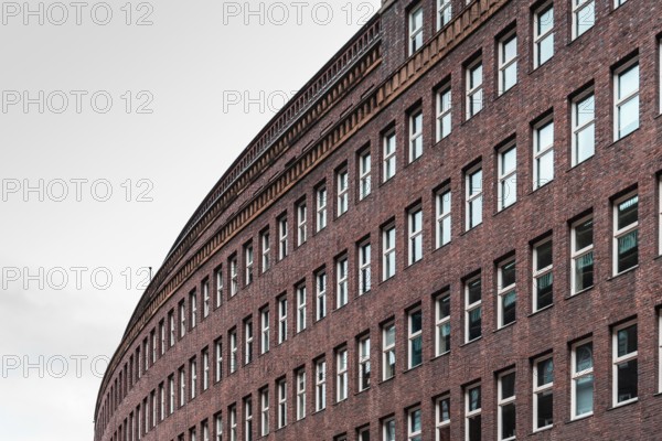 Old residential building with red brick facade in Hamburg