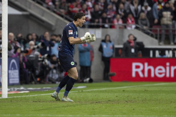 Andreas Dick (DFL/DFB REGULATIONS PROHIBIT ANY USE OF PHOTOGRAPHS AS IMAGE SEQUENCES AND/OR QUASI-VIDEO), RheinEnergieStadion, Cologne, North Rhine-Westphalia, Nahuel Noll (SpVgg Greuther Fürth, Goalkeeper, #44), 2nd Bundesliga, 1.FC Köln, SpVgg Greuther Fürth on 09.11.2024 at the RheinEnergieStadion in Cologne Germany