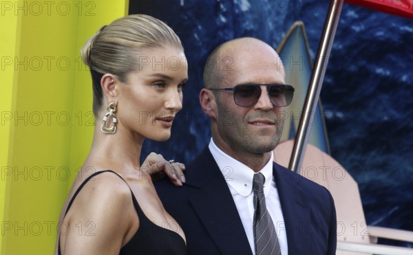 Rosie Huntington-Whiteley and Jason Statham at the Los Angeles premiere of 'The Meg' held at the TCL Chinese Theatre IMAX in Hollywood, USA on August 6, 2018