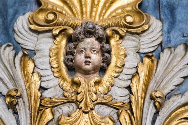 Angel in the abbey church, St. Stephanus and St. Vitus, Abbey Castle Corvey, Hoexter, North Rhine Westphalia, Germany, Europe