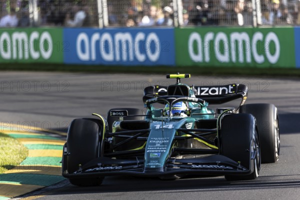 MELBOURNE, AUSTRALIA, APRIL 2: Fernando Alonso of Spain drives the Aston Martin AMR23 Mercedes .on race day during the 2023 Australian Grand Prix at Albert Park on April 2, 2023 in Melbourne, Australia, Oceania