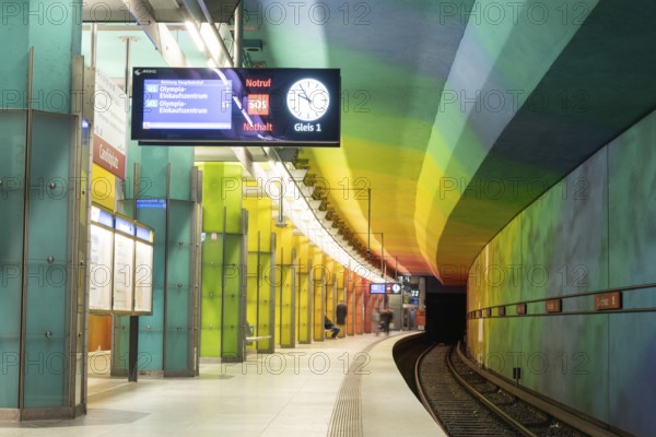 MUNICH, GERMANY, JANURAY 01, 2023, Colorful subway station Candidplatz in Munich, Bavaria, Germany, Europe
