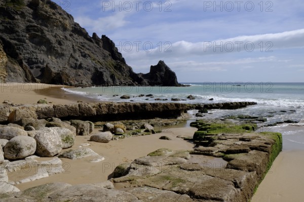 Atlantic cliffs near Luz, Algarve Portugal