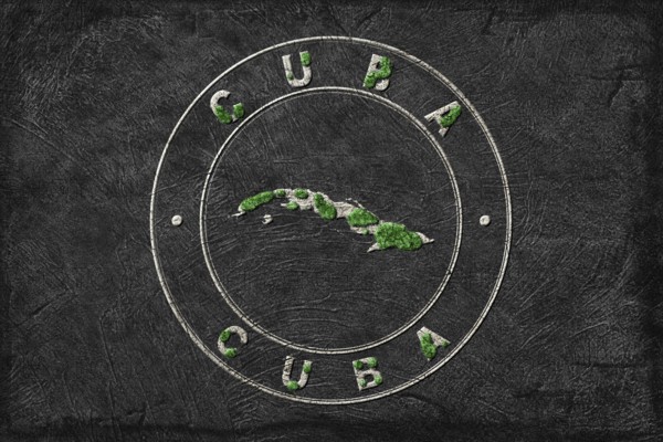 Map of Cuba Reforestation Green Agenda, Climate Message