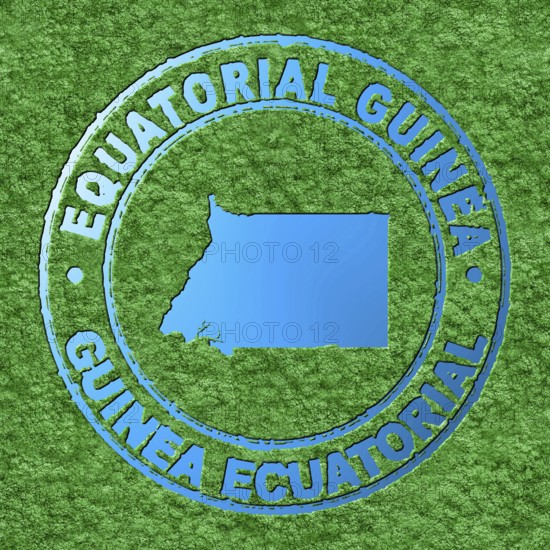 Map of Equatorial Guinea, Forest with Water Map, CO2 Reduction