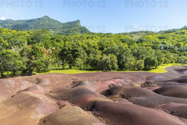 The beautiful Seven Coloured Earth (Terres des Sept Couleurs), near Chamarel, Island Mauritius, Indian Ocean, Africa, Mauritius, Africa