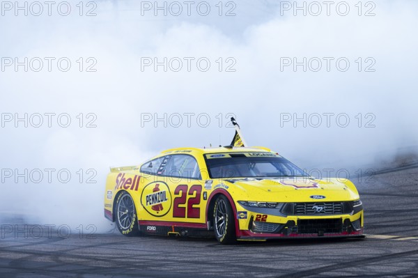 JOEY LOGANO (22) of Middletown, CT celebrates with his team after winning the NASCAR Cup Series Championship Race at Phoenix Raceway in Avondale AZ, Avondale, United States of America