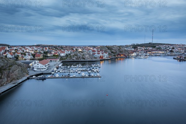 View over the harbour of Kungshamn from Smögen, Sweden, Scandinavia, Europe