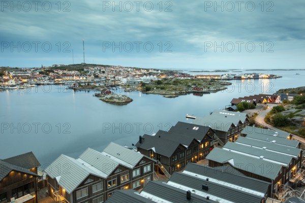 View over the harbour of Kungshamn from Smögen, Sweden, Scandinavia, Europe