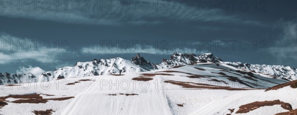 Panoramic view of the Alps in South Tyrol, Italy, Europe