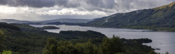 View from the hiking trail at Ben Lomond, Loch Lomond and the Trossachs National Park, Rowardennan, Scotland, Great Britain
