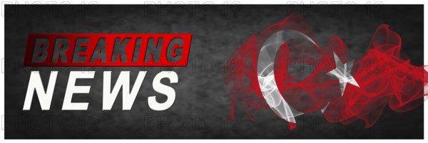 Turkey Breaking News, Smoke Flag Background