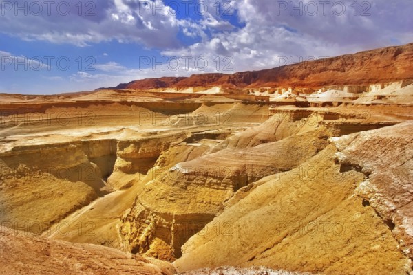 Picturesque ancient mountains about the Dead Sea in Israel