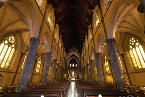 MELBOURNE, AUSTRALIA, MAY 21, 2022: The iconic interior of St. Patrick's Cathedral which is a Roman Catholic Church in Melbourne CBD, Victoria, Australia, Oceania