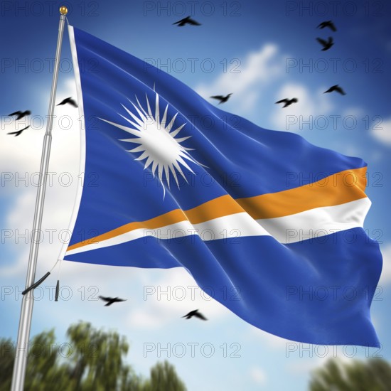Flag of the Marshall Islands, This is a computer generated and 3d rendered image