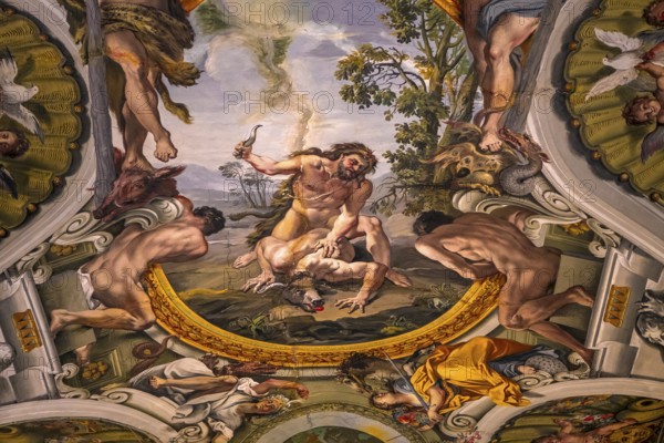 ROME, ITALY, JUNE 14, 2015 : interiors and architectural details of Doria Pamphilj Gallery, june 14, 2015, in Rome, Italy, Europe