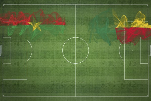 Burkina Faso vs Benin Soccer Match, national colors, national flags, soccer field, football game, Competition concept, Copy space