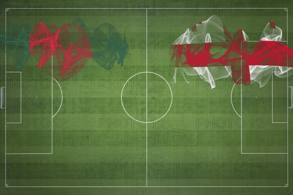 Bangladesh vs Georgia Soccer Match, national colors, national flags, soccer field, football game, Competition concept, Copy space