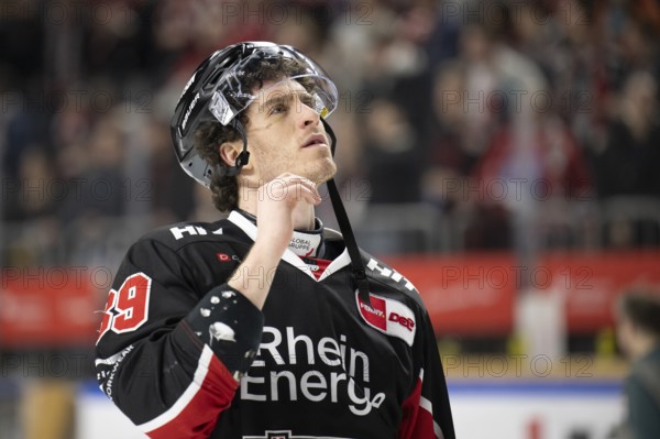 LanxessArena, Cologne, North Rhine-Westphalia, Gregor Macleod (Cologne Sharks, #89), PENNY DEL, Cologne Sharks-Düsseldorfer EG on 16/02/2025 at the LanxessArena in Cologne Germany