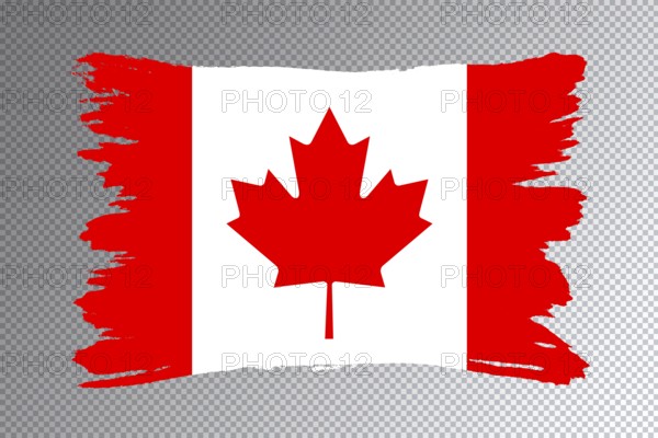 Canada flag brush stroke, national flag on transparent background
