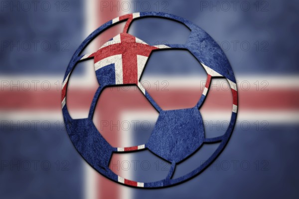 Soccer ball national Iceland flag. Iceland football ball