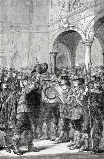 Charles II, king of England, declares war on the Netherlands on 4 March 1665, From British Battles on Land and Sea, by James Grant
