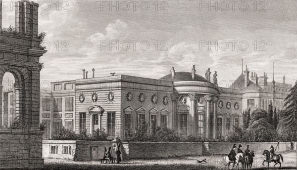 The Palais de la Légion d'honneur, Paris, antique steel engraved print, 1831