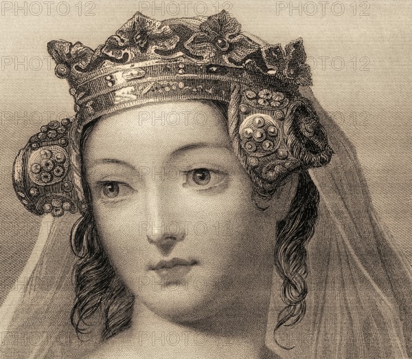 Philippa of Hainault, 1310 or 1315 – 1369, Queen of England as the wife of King Edward III