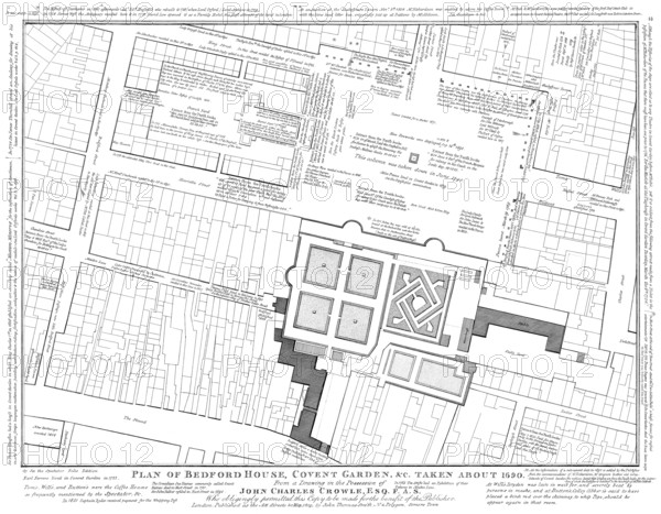 Plan of Covent Garden, Bedford House, London, UK, 1690