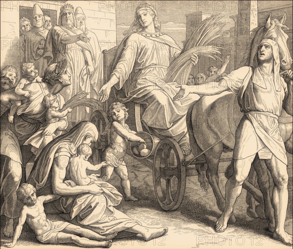 Joseph Promoted in Egypt, Old Testament, by Julius Schnorr von Carolsfeld, 1860