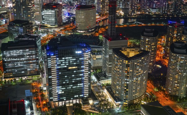 Minato Mirai of night view seen from the Yokohama Landmark Tower. Shooting Location: Yokohama-city kanagawa prefecture