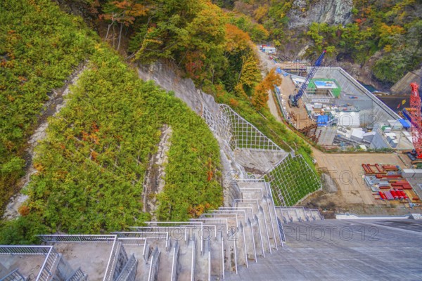 Construction site of Yanba Dam. Shooting Location: Gunma Prefecture