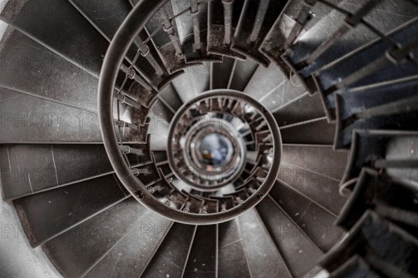 Classic spiral staircase. Shooting Location: UK, London