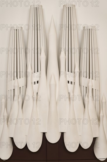 Barcelona, Spain - 15 December 2019: A model of Sagrada Familia towers made of plaster in the architect's studio