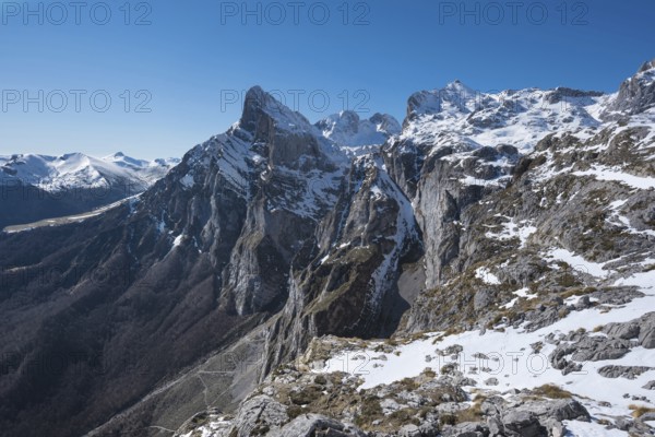Winter Landscape in Picos de Europa mountains, Cantabria, Spain, Europe