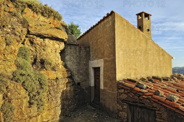 Small Spanish old town with a view of the mountains. Ares in Spain