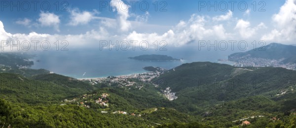 View over the Becici and Budva in Montenegro