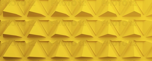 Abstract modern yellow pyramid background, 3d rendering